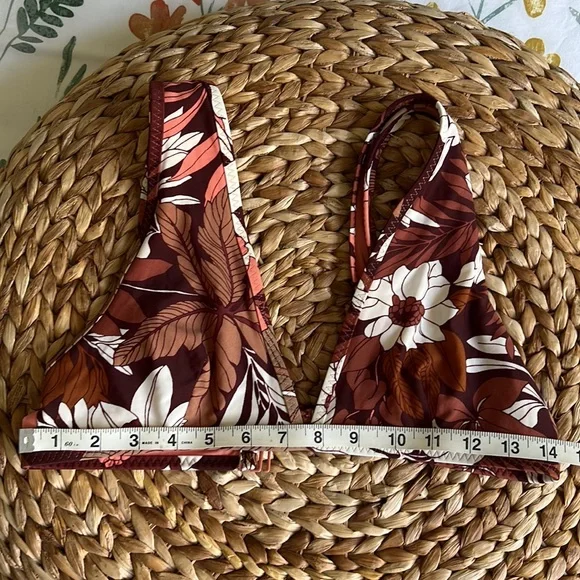 Aerie Brown Flowers Bikini. - Picture 10 of 11